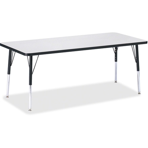 Activity Table, E-Height 15"-24", 30"x72", Gray/Black Edge