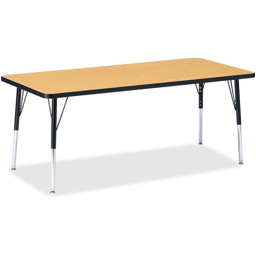 Rectangular Activity Table, 30" x 72" x 15"-24", Oak/Black