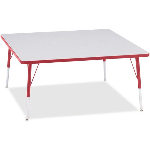 Activity Table, Square, 24"-13"x48"x48", Red