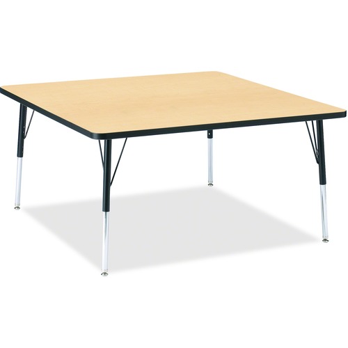 Activity Table, Square, 24"-31" x 48" x 48", Maple/Black