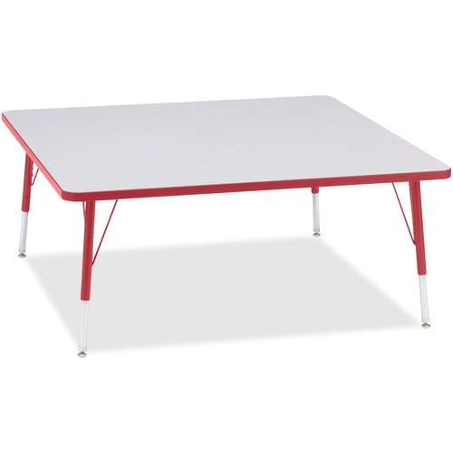 Activity Table, Square, 15"-24"x48"x48", Red