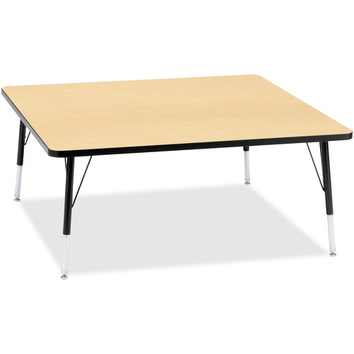 Activity Table, Square, 15"-24"x48"x48", Maple/Black