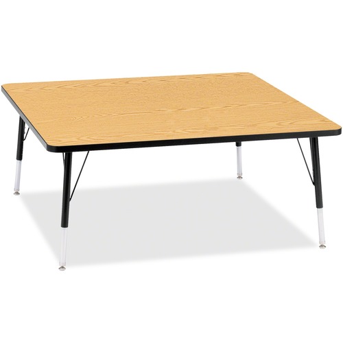 Activity Table, Square, 15"-24"x48"x48", Oak/Black