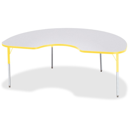Activity Table, Kidney, 24"-31"x48"x72", Yellow