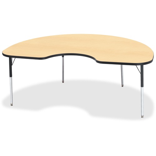 Activity Table, Kidney, 24"-31"x48"x72", Maple/Black