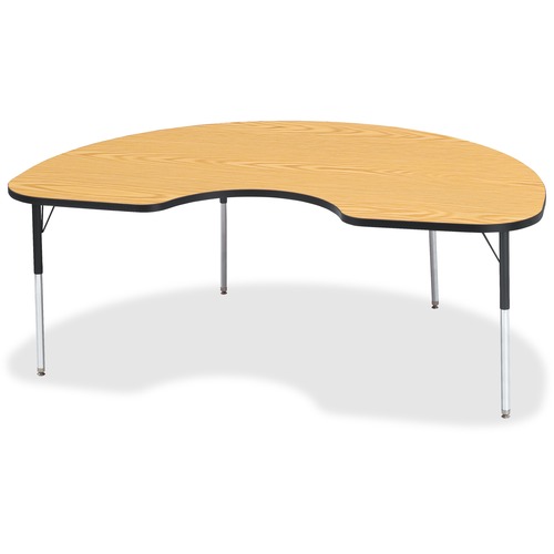 Activity Table, Kidney, 24"-31"x48"x72", Oak/Black