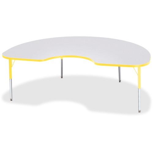 Activity Table, Kidney, 15"-24"x48"x72", Yellow