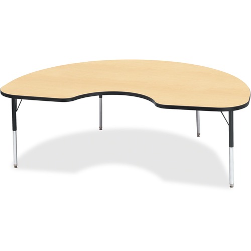 Activity Table, Kidney, 15"-24"x48"x72", Maple/Black