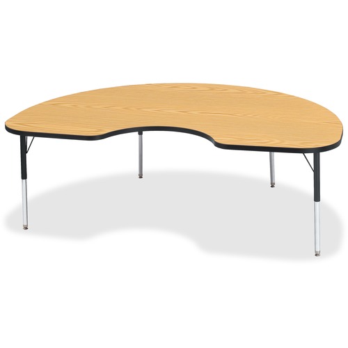 Activity Table, Kidney, 15"-24"x48"x72", Oak/Black