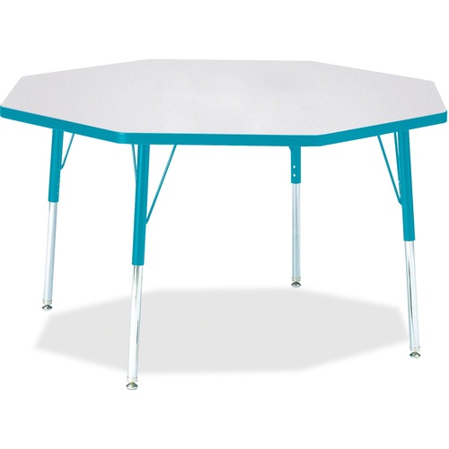 Activity Table, Octagon, 24"-31"x48", Teal