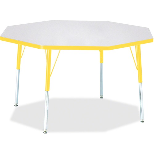 Activity Table, Octagon, 24"-31" x 48", Yellow