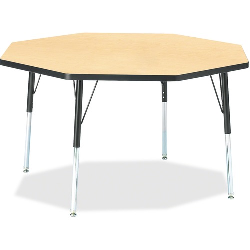 Activity Table, Octagon, 24"-31"x48", Maple/Black