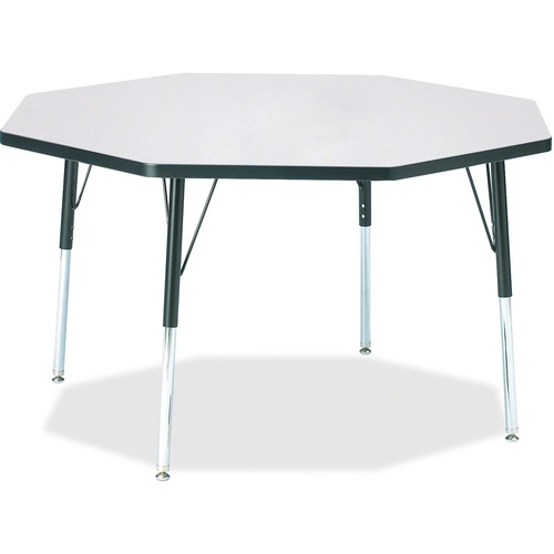 Activity Table, Octagon, 24"-31"x48", Black