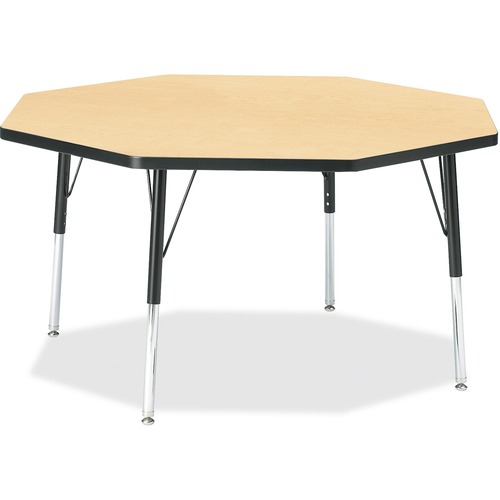 Activity Table, Octagon, 15"-24" x 48", Maple/Black