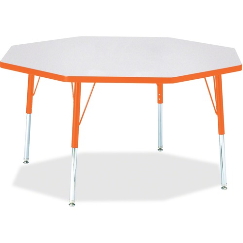 Activity Table, Octagon, 15"-24" x 48", Orange