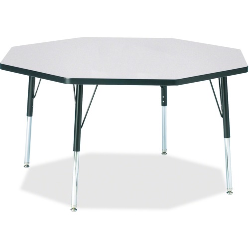 Activity Table, Octagon, 15"-24"x48", Black