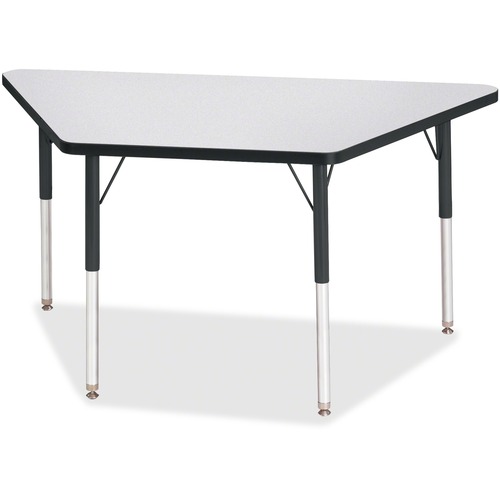 Activity Table, Trapezoid, 24"-31"x24"x48", Gray/Black Edge