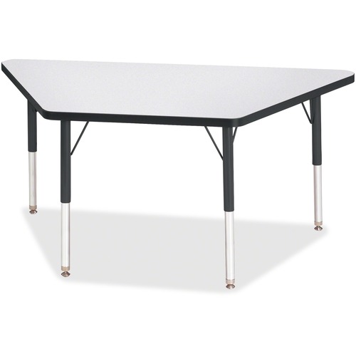 Activity Table, Trapezoid, 15"-24"x24"x48", Gray/Black Edge