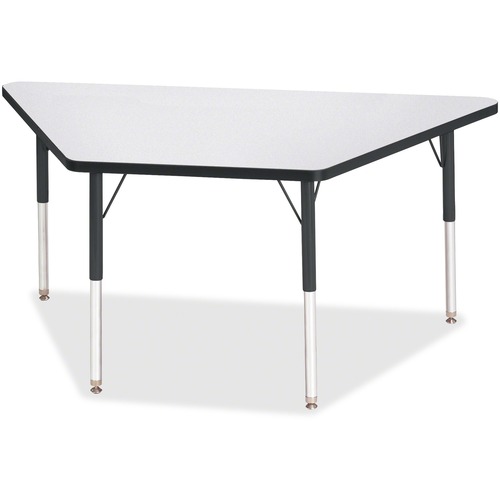 Activity Table, Trapezoid, 24"-31"x30"x60, Gray/Black Edge