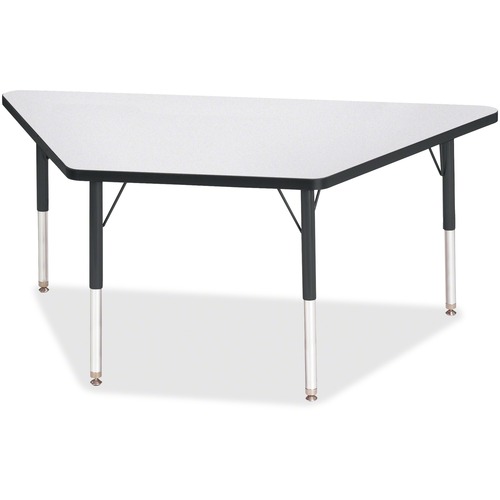 Activity Table, Trapezoid, 15"-24"x30"x60", Gray/Black Edge