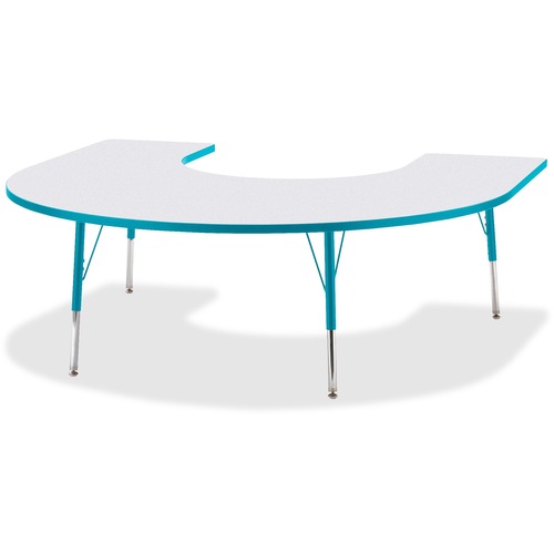 Activity Table, Horseshoe, 24"-31"x66"x60", Teal