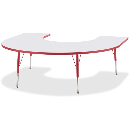 Activity Table, Horseshoe, 24"-31"x66"x60", Red