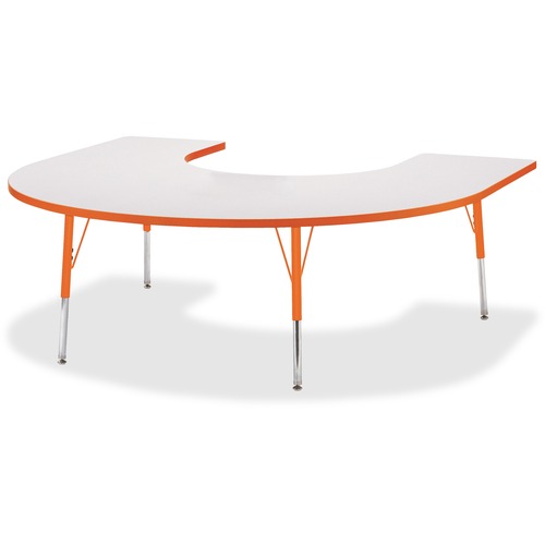 Activity Table, Horseshoe, 24"-31"x66"x60", Orange