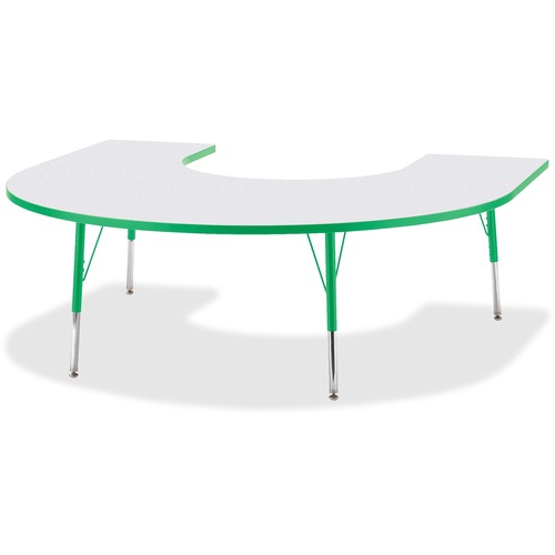 Activity Table, Horseshoe, 24"-31"x66"x60", Green