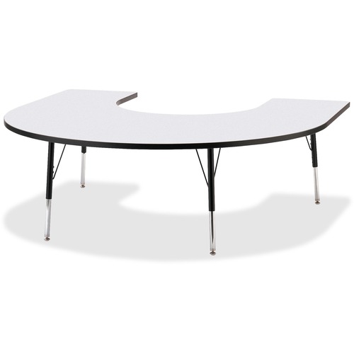 Activity Table, Horseshoe, 24"-31"x66"x60", Black