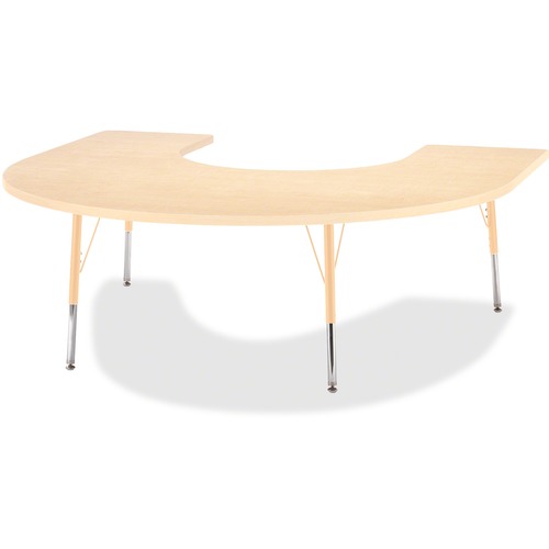 Activity Table, Horseshoe, 24"-31"x66"x60", Maple Top/Edge