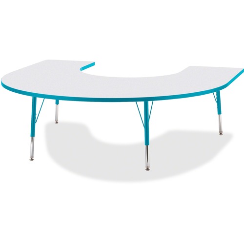 Activity Table, Horseshoe, 15"-24"x66"x60", Teal