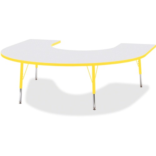 Activity Table, Horseshoe, 15"-24"x66"x60", Yellow