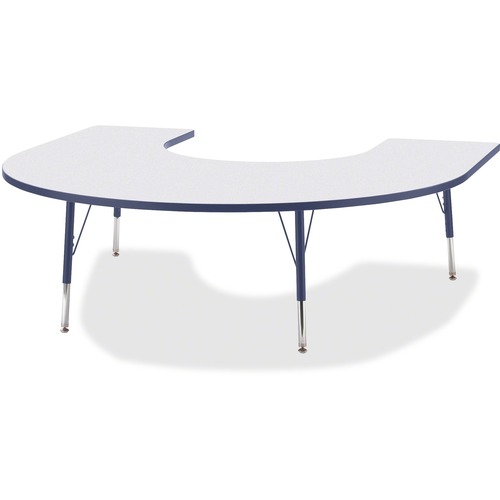Activity Table, Horseshoe, 15"-24"x66"x60", Navy