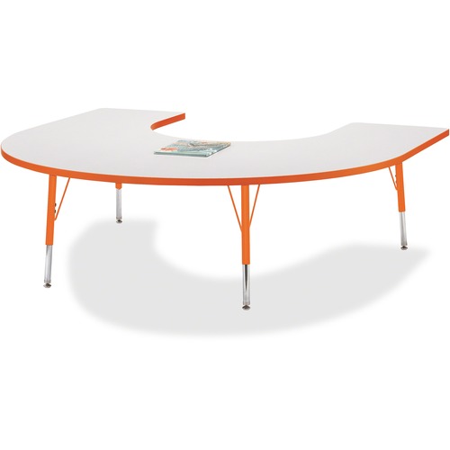 Activity Table, Horseshoe, 15"-24"x66"x60", Orange