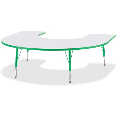 Activity Table, Horseshoe, 15"-24"x66"x60", Green