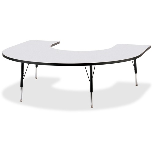 Activity Table, Horseshoe, 15"-24"x66"x60", Black
