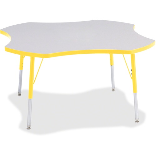 Activity Table, Four-Leaf, 24"-31"x48", Yellow