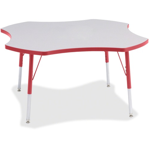 Activity Table, Four-Leaf, 24"-31"x48", Red