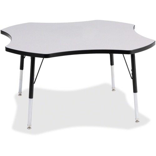 Activity Table, Four-Leaf, 24"-31"x48", Black