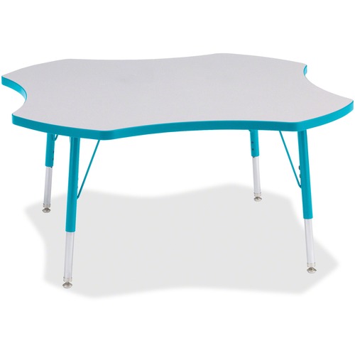 Activity Table, Four-Leaf, 15"-24"x48", Teal