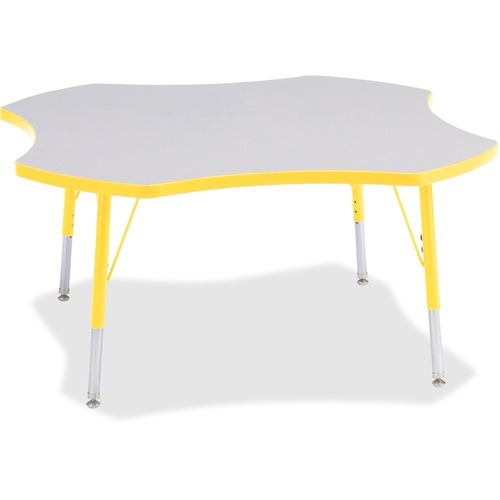 Activity Table, Four-Leaf, 15"-24" x 48", Yellow