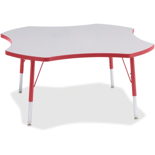Activity Table, Four-Leaf, 15"-24"x48", Red
