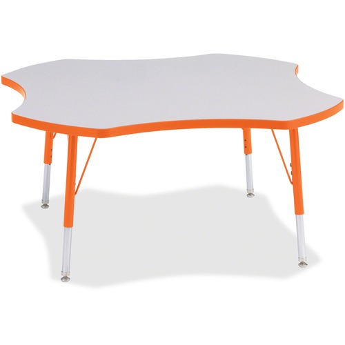 Activity Table, Four-Leaf, 15"-24" x 48", Orange