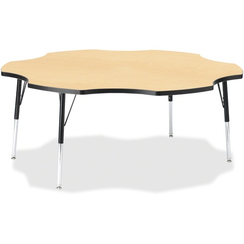 Activity Table, Six-Leaf, 24"-31" x 60", Maple/Black
