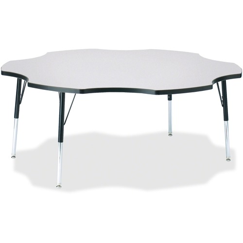 Activity Table, Six-Leaf, 24"-31"x60", Gray/Black Edge