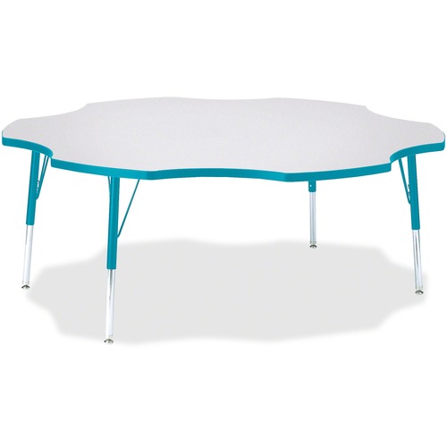 Activity Table, Six-Leaf, 15"-24"x60", Teal