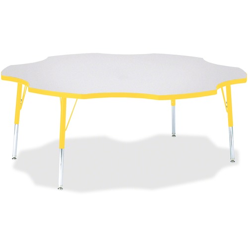 Activity Table, Six-Leaf, 15"-24"x60", Yellow