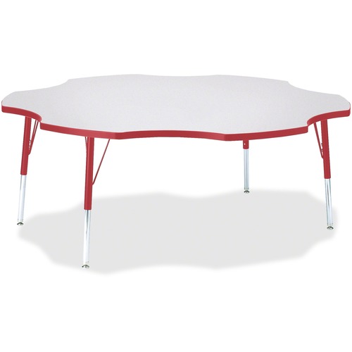 Activity Table, Six-Leaf, 15"-24"x60", Red