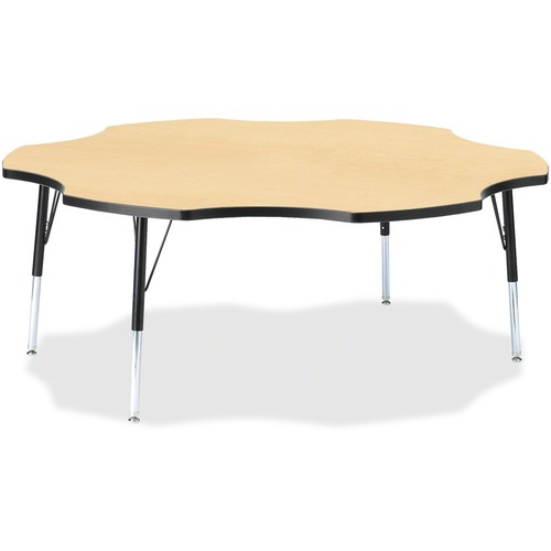 Activity Table, Six-Leaf, 15"-24"x60", Maple/Black