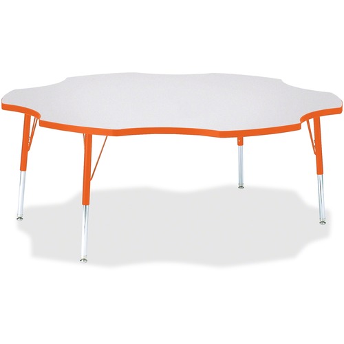 Activity Table, Six-Leaf, 15"-24"x60", Orange